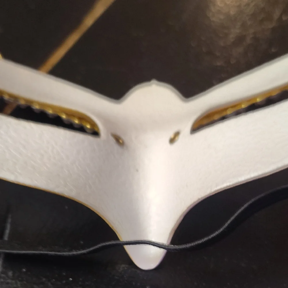 Elegant Gold and White Masquerade Face Mask